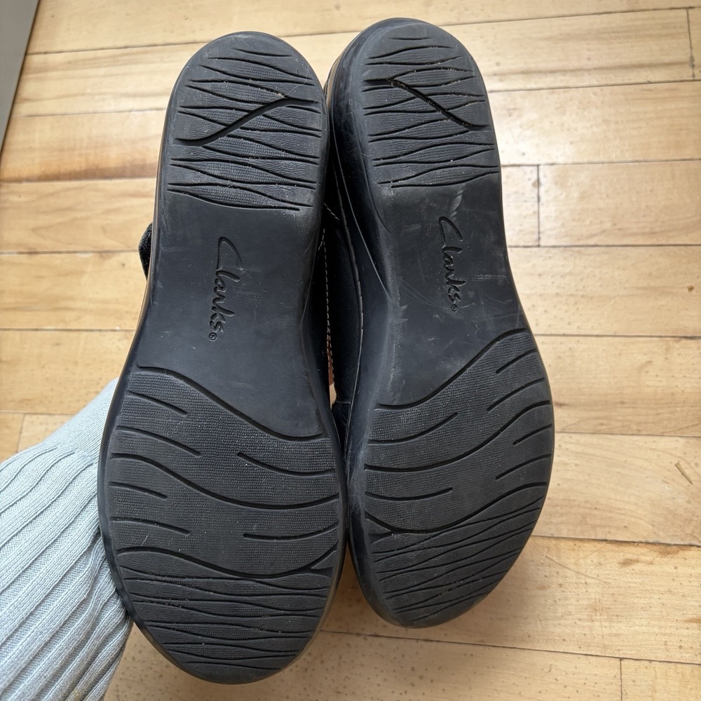 Clarks‎ Shoes Size 10 M Evianna Doyle T-Strap Mary Janes Black Leather Comfort - Picture 4 of 8